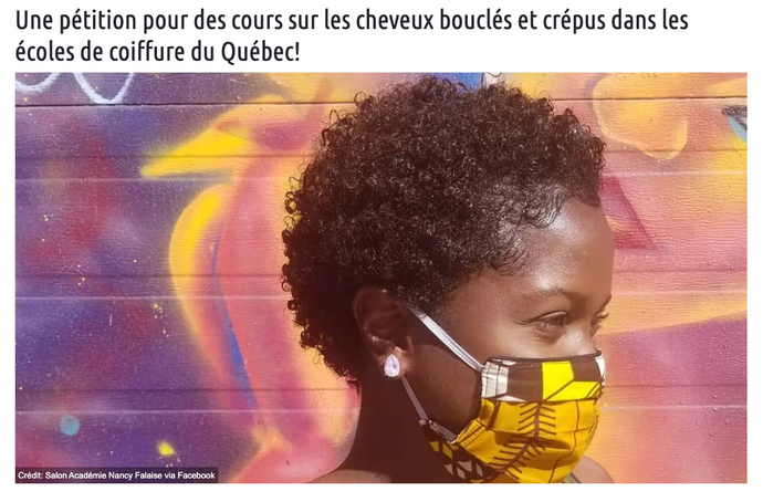 Une pétition pour des cours sur les cheveux bouclés et crépus dans les écoles de coiffure du Québec!
